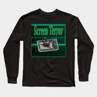 Screen Terror hand from TV green Long Sleeve T-Shirt